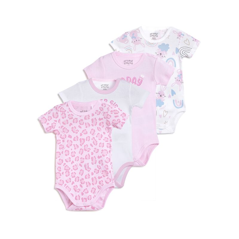 Infants Multicolor Printed Bodysuit (Pack Of 4) image number 0
